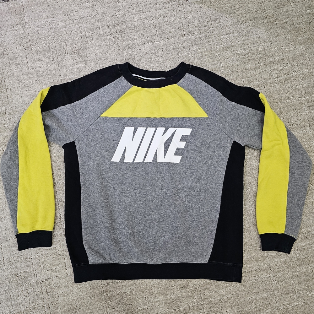 Women’s Nike Multicolor Logo Crew-Neck Sweatshirt M Cotton Blend Active